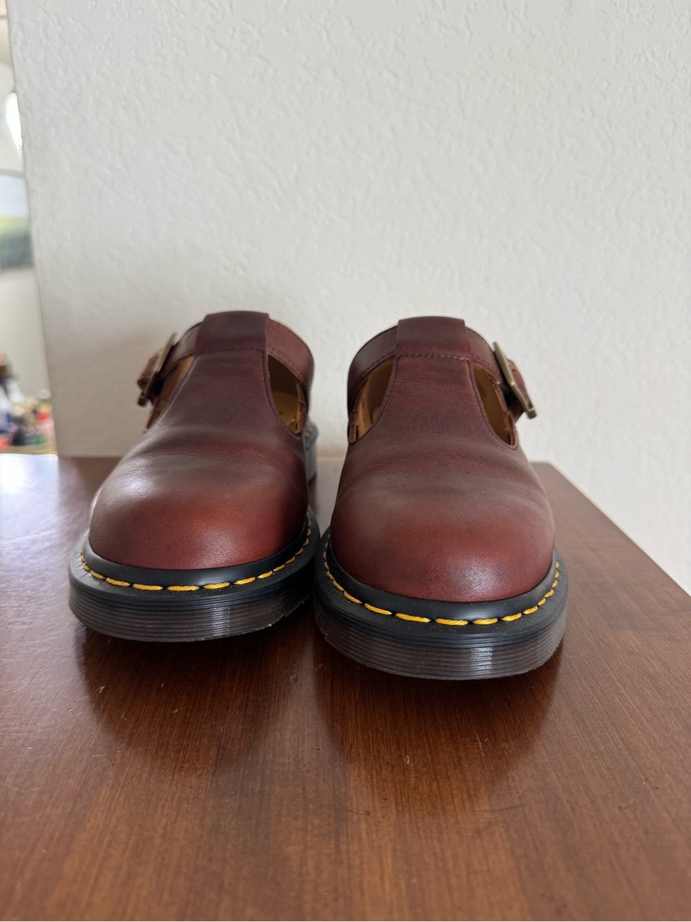 Dr. Martens Brown T-Bar Mary Jane Shoes - Picture 2 of 6